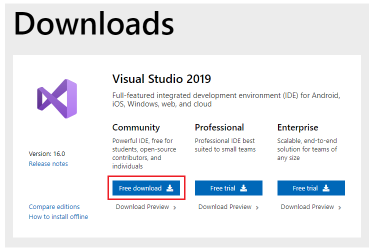 Getting Started With Visual Studio 2019 Community Edition